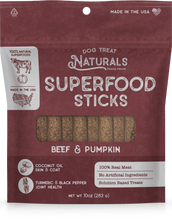 Charger l'image dans la galerie, Bâtonnets superfood bœuf & citrouille pour chiens - dog treat naturals