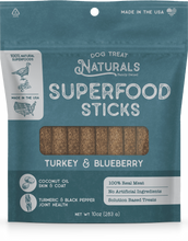 Charger l'image dans la galerie, Bâtonnets Superfood à la Dinde et aux Myrtilles, 10oz - Dog Treat Naturals