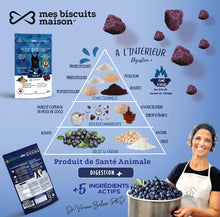 Charger l'image dans la galerie, Biscuits hypoallergéniques digestion aux bleuets pour chiens - mes biscuits maison
