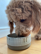Charger l'image dans la galerie, Bol en céramique ligné artisanale pour chiens | Länké