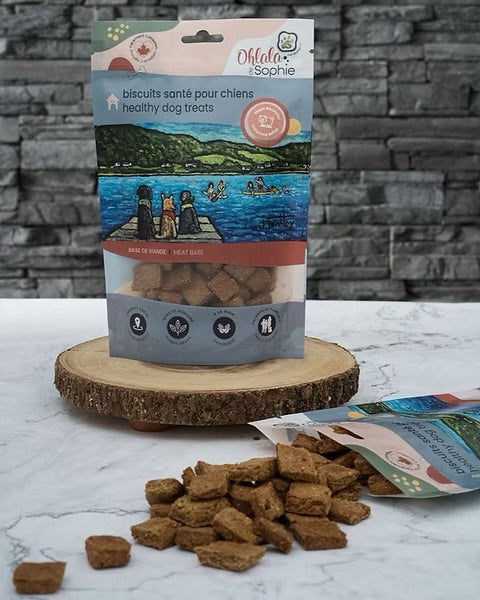 Biscuits naturels bleuets, pommes et beurre d’arachide