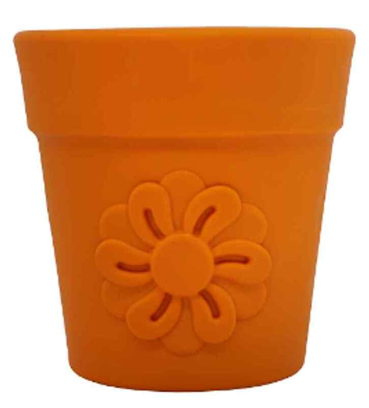 Jouet Interactif Pot à fleur orange pour chien - Distributeur de Friandises