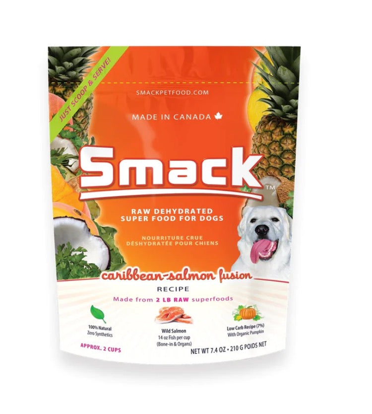 Nourriture crue déshydratée pour chien - Smack Saumon Fusion des Caraïbes